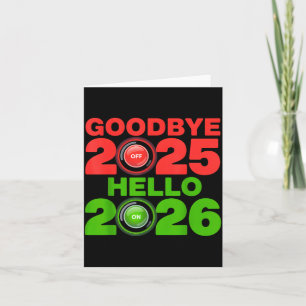 Frohes neues Jahr 2026 Auf Wiedersehen 2025 Hallo Karte