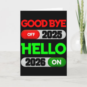 Frohes Neues Jahr 2026 Auf Wiedersehen 2025 Hallo Karte