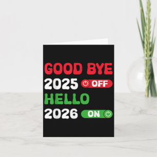 Frohes neues Jahr 2026 Auf Wiedersehen 2025 Hallo Karte