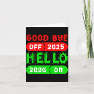 Frohes neues Jahr 2026 Auf Wiedersehen 2025 Hallo  Karte