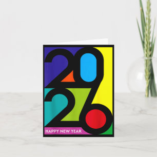 Frohes neues Jahr 2026 Bunt Lustig Nye Party Match Karte