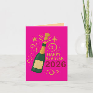 Frohes Neues Jahr 2026 Champagner Grußkarte Karte