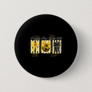 Frohes neues Jahr 2026 Disco Ball Gold Coquette Sc Button