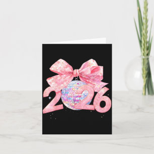 Frohes neues Jahr 2026 Disco Ball Nk Coquette Schl Karte