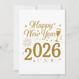 Frohes neues Jahr 2026 Einladungen - Elegantes Par