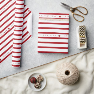 Frohes neues Jahr 2026 Elegante Verpackung Geschenkpapier