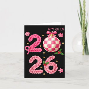 Frohes Neues Jahr 2026 Familie passende Häkeln Män Karte
