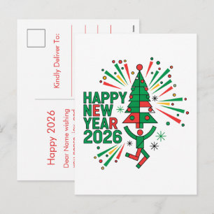 Frohes neues Jahr 2026 - Feier Feiertagspostkarte