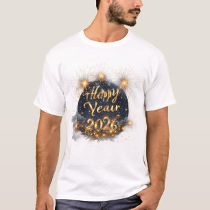 Frohes Neues Jahr 2026 Feier - Modern Gold T-Shirt