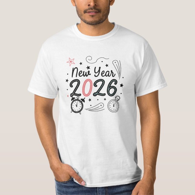 Frohes Neues Jahr 2026 Feier-T-Shirt – Festlich  T-Shirt (Vorderseite)