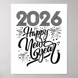 Frohes neues Jahr 2026 Feuerwerke _1 Poster