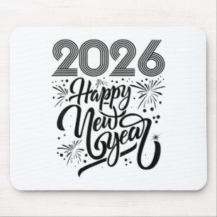Frohes neues Jahr 2026 Feuerwerkskörper Mousepad