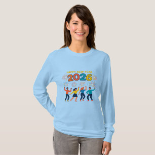 Frohes Neues Jahr 2026 Frauen-Feiertagsgeschenk-T- T-Shirt