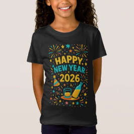 Frohes neues Jahr 2026 Frische bunte Feuerwerke T-Shirt