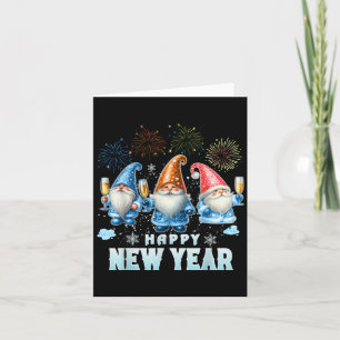 Frohes neues Jahr 2026 Gnomes Family Party Neue Ja Karte