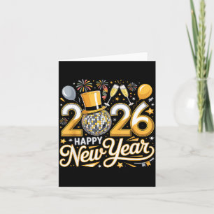 Frohes Neues Jahr 2026 Gold Party-Feier-Geschenk Karte
