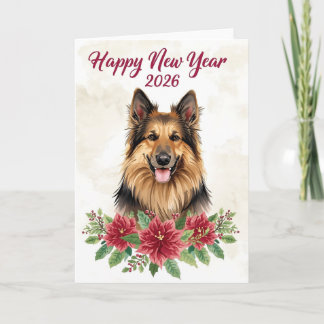 Frohes Neues Jahr 2026 Hund Grußkarte Karte