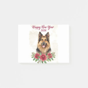 Frohes Neues Jahr 2026 Hund Kinder Poster Post-it Klebezettel