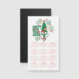 Frohes neues Jahr 2026 Kalender Magnetkarte