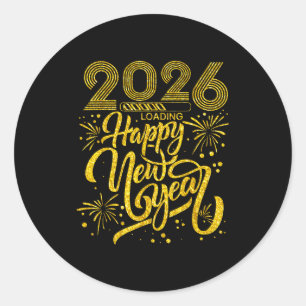 Frohes neues Jahr 2026 Lustige Silvesterparty Männ Runder Aufkleber