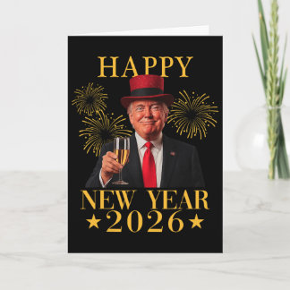 Frohes neues Jahr 2026 Lustiger Präsident Trump Fe Karte