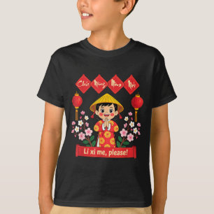 Frohes neues Jahr 2026 Mädchen Vietnamesisches Neu T-Shirt