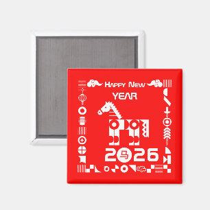 Frohes neues Jahr 2026 Magnet