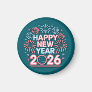 Frohes neues Jahr 2026 Neon-Countdown Magnet