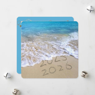 Frohes Neues Jahr 2026 Ocean Beach  Feiertagskarte