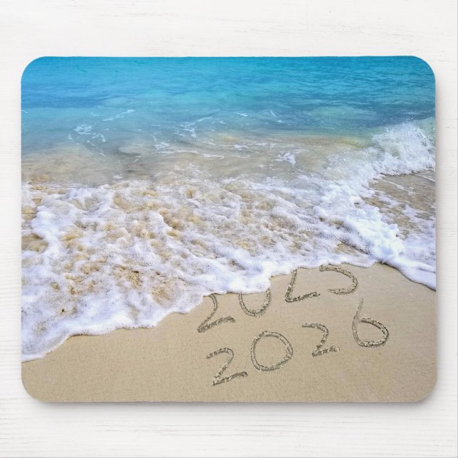 Frohes neues Jahr 2026 Ocean Beach Mousepad (Vorne)