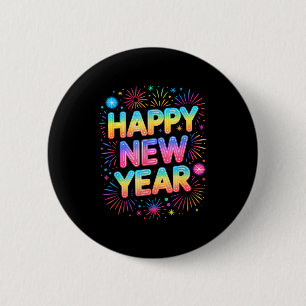 Frohes Neues Jahr 2026 Party Ballons, Feuerwerk Un Button