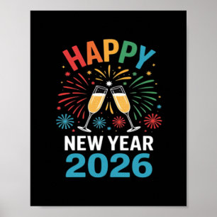 Frohes neues Jahr 2026 Party Lustig Silvester 2026 Poster