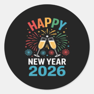 Frohes Neues Jahr 2026 Party Lustiger Silvester 20 Runder Aufkleber