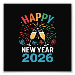 Frohes Neues Jahr 2026 Party Lustiges Silvester 20 Fotodruck