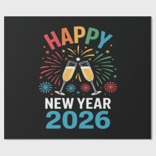 Frohes Neues Jahr 2026 Party Lustiges Silvester 20 Geschenkpapier