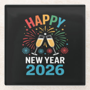 Frohes Neues Jahr 2026 Party Lustiges Silvester 20 Glasuntersetzer