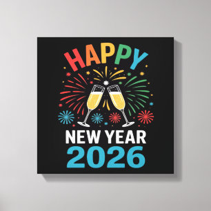 Frohes neues Jahr 2026 Party Lustiges Silvester 20 Leinwanddruck