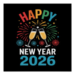 Frohes neues Jahr 2026 Party Lustiges Silvester 20 Poster
