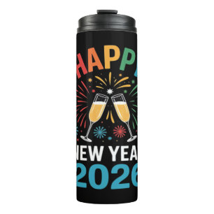 Frohes neues Jahr 2026 Party Lustiges Silvester 20 Thermosbecher