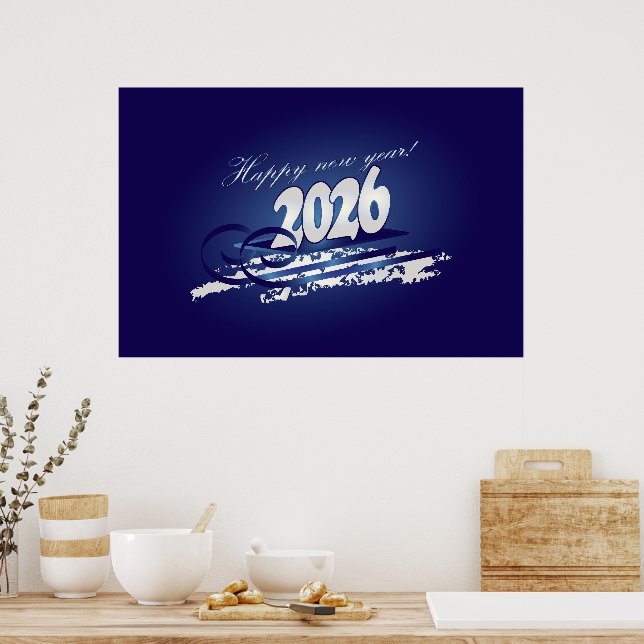 Frohes neues Jahr 2026 Poster (Küche)
