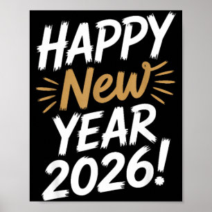 Frohes Neues Jahr 2026 Silvester Poster