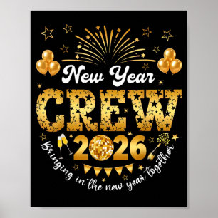Frohes Neues Jahr 2026 Silvesterparty Crew Poster