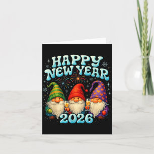 Frohes neues Jahr 2026 Süße Gnom Party Geschenk  Karte