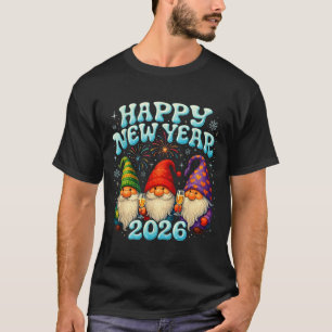 Frohes Neues Jahr 2026 Süße Gnom Party Geschenk T-Shirt