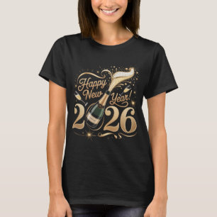 Frohes neues Jahr 2026 T-Shirt Champagner knallt N