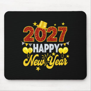 Frohes neues Jahr 2027 Ballon Feuerwerk Mousepad