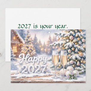 Frohes Neues Jahr 2027 Feier Karte