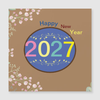Frohes Neues Jahr 2027 Magnetkarte