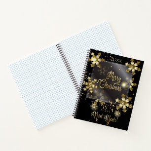 Frohes neues Jahr 20XX & Goldene Weihnachtsluxus Notizbuch