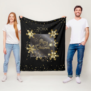 Frohes Neues Jahr 20XX & Luxus Weihnachten Gold Fleecedecke
